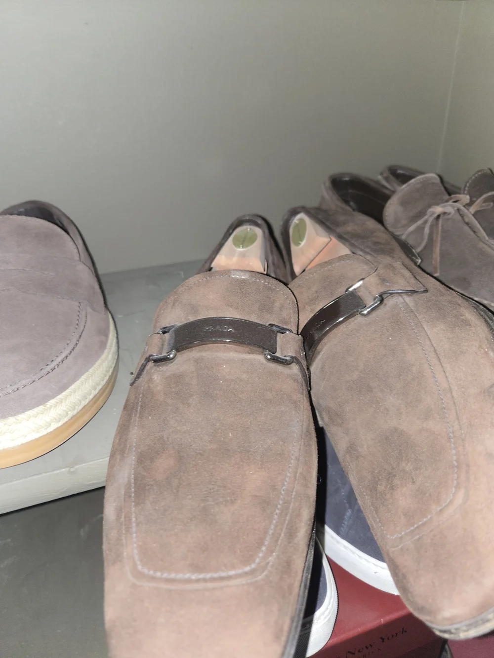 Men's Brown  PRADA Luxury Suede Slip-On Loafers $135 - Picture 10 of 10